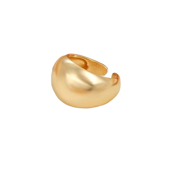 14K Gold Plated Chunky Cuff Ring - Picture 4 of 4